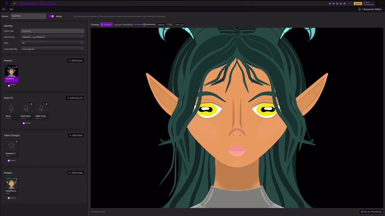 Character preview
